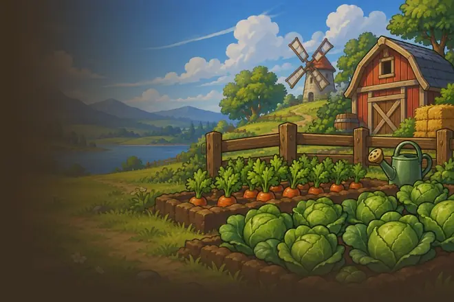 A painted farm plot