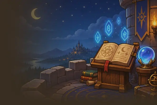 A painted wizard's study